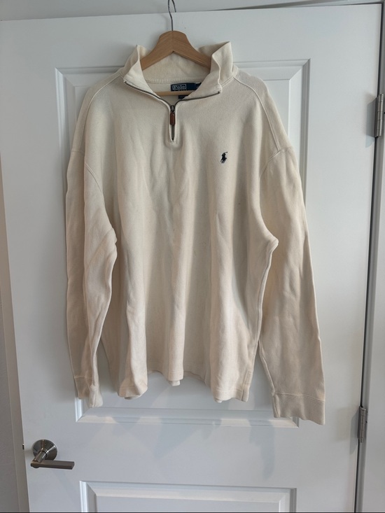 Other - Vintage Polo Ralph Lauren Quarter Zip Pullover XXL Cream Project Piece
